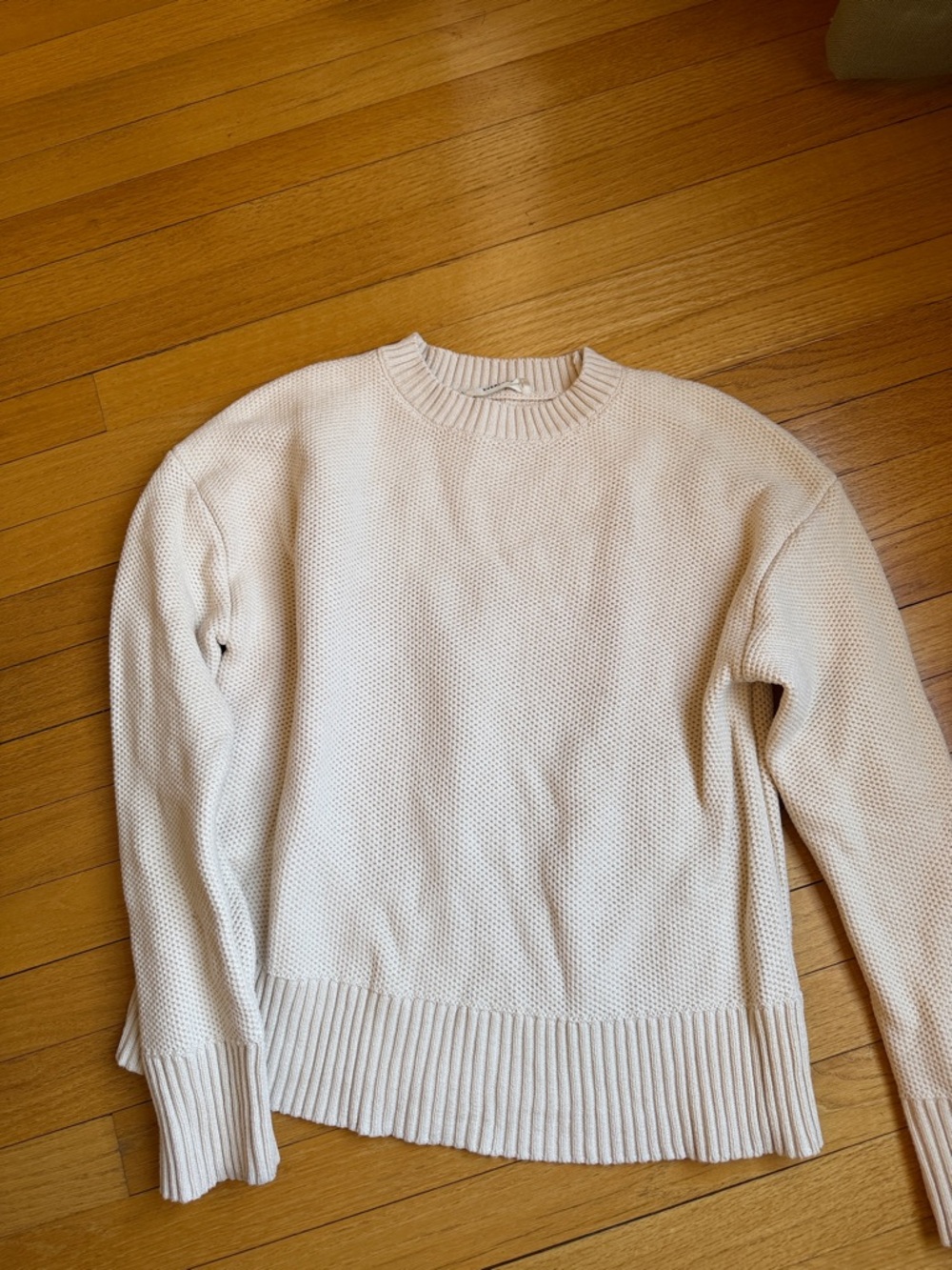 Everlane Off-White Textured Crewneck Sweater
